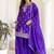 Violet chinon silk embroidered plazzo suit