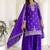 Violet chinon silk embroidered plazzo suit