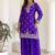 Violet chinon silk embroidered plazzo suit