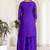 Violet chinon silk embroidered plazzo suit