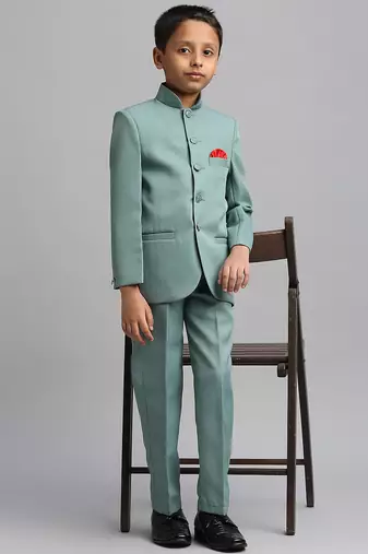 full sleeves solid ethnic wear jodhpuri - green
