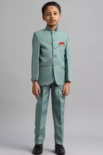 full sleeves solid ethnic wear jodhpuri - green