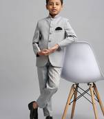 full sleeves solid ethnic wear jodhpuri - grey