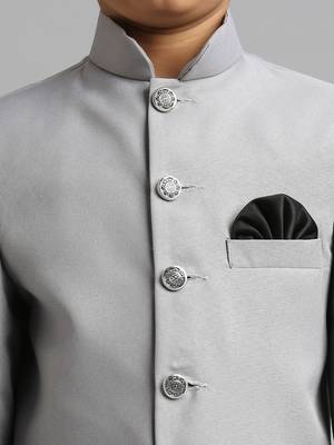 full sleeves solid ethnic wear jodhpuri - grey 5