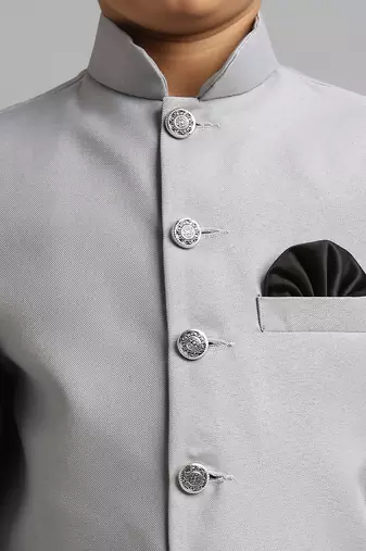 full sleeves solid ethnic wear jodhpuri - grey