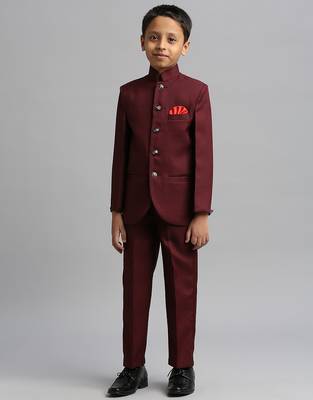full sleeves solid ethnic wear jodhpuri - maroon 2