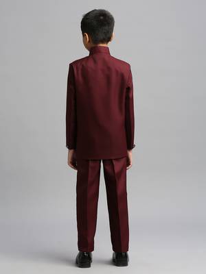 full sleeves solid ethnic wear jodhpuri - maroon 4