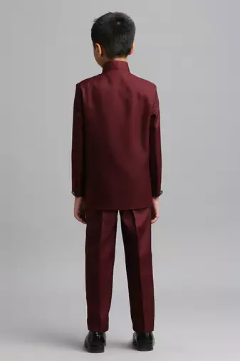 full sleeves solid ethnic wear jodhpuri - maroon