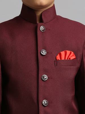 full sleeves solid ethnic wear jodhpuri - maroon 5
