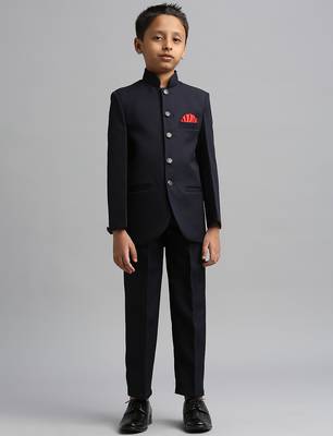 full sleeves solid ethnic wear jodhpuri - navy blue 2