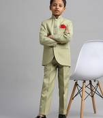 full sleeves solid ethnic wear jodhpuri - pista green