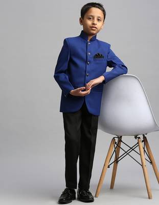 full sleeves solid ethnic wear jodhpuri -  royal blue 1
