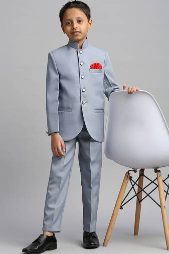 full sleeves solid ethnic wear jodhpuri - sky blue