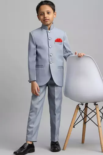 full sleeves solid ethnic wear jodhpuri - sky blue