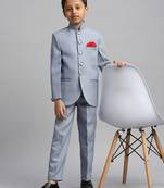 full sleeves solid ethnic wear jodhpuri - sky blue