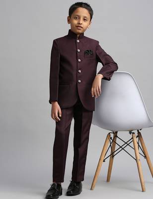 full sleeves solid ethnic wear jodhpuri - wine 1
