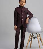 full sleeves solid ethnic wear jodhpuri - wine