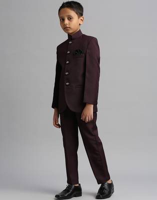 full sleeves solid ethnic wear jodhpuri - wine 3