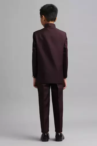 full sleeves solid ethnic wear jodhpuri - wine