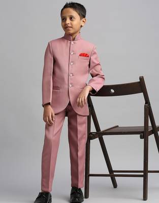full sleeves solid ethnic wear jodhpuri and pant set - peach 1