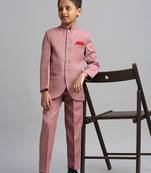 full sleeves solid ethnic wear jodhpuri and pant set - peach