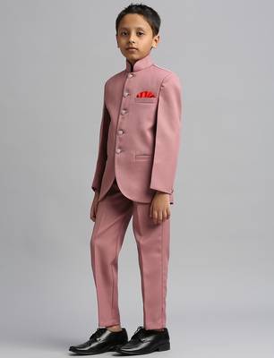 full sleeves solid ethnic wear jodhpuri and pant set - peach 3