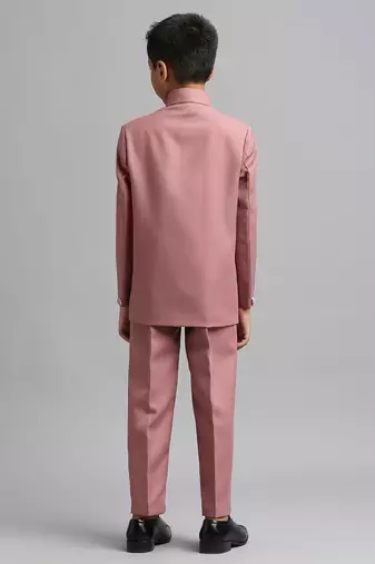 full sleeves solid ethnic wear jodhpuri and pant set - peach