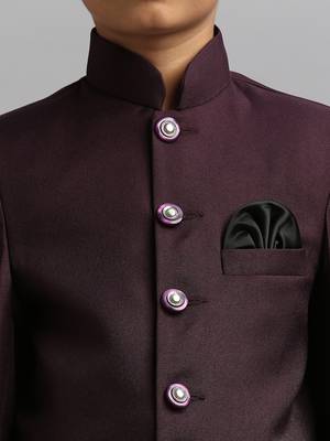 full sleeves solid ethnic wear jodhpuri - wine 5