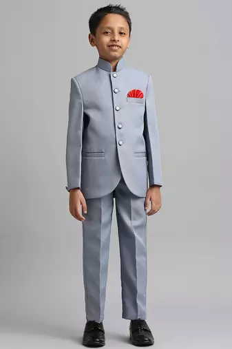 full sleeves solid ethnic wear jodhpuri - sky blue