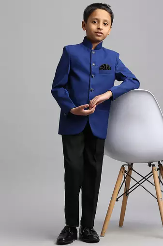 full sleeves solid ethnic wear jodhpuri -  royal blue