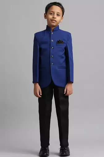 full sleeves solid ethnic wear jodhpuri -  royal blue