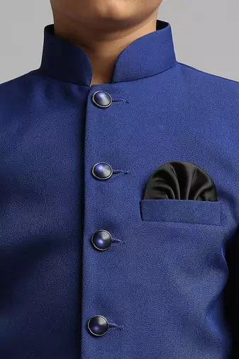 full sleeves solid ethnic wear jodhpuri -  royal blue