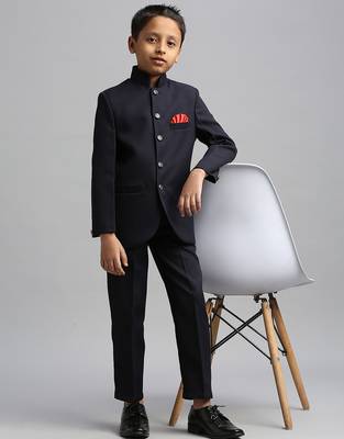 full sleeves solid ethnic wear jodhpuri - navy blue 1