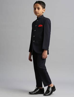 full sleeves solid ethnic wear jodhpuri - navy blue 3