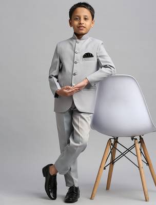 full sleeves solid ethnic wear jodhpuri - grey 1