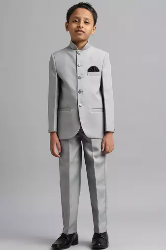 full sleeves solid ethnic wear jodhpuri - grey