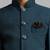 full sleeves solid ethnic wear jodhpuri and pant set - teal blue