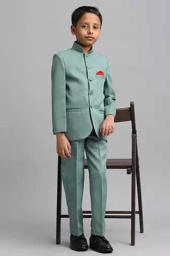 full sleeves solid ethnic wear jodhpuri - green