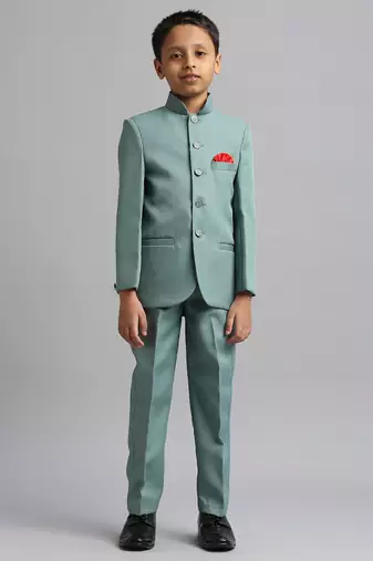 full sleeves solid ethnic wear jodhpuri - green
