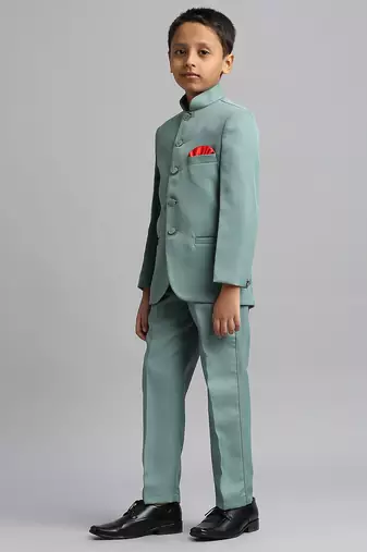 full sleeves solid ethnic wear jodhpuri - green