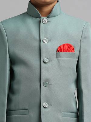 full sleeves solid ethnic wear jodhpuri - green 5