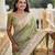 Soft banarasi silk saree with zari weaving meenakari touchup design all over the saree.