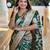 Soft banarasi silk saree with zari weaving meenakari touchup design all over the saree.