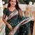 Soft banarasi silk saree with zari weaving meenakari touchup design all over the saree.