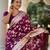 Soft banarasi silk saree with zari weaving meenakari touchup design all over the saree.