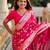 Soft banarasi silk saree with zari weaving meenakari touchup design all over the saree.