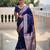 Soft banarasi silk saree with zari weaving meenakari touchup design all over the saree.