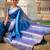 Soft banarasi silk saree with zari weaving meenakari touchup design all over the saree.