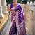 Soft banarasi silk saree with zari weaving meenakari touchup design all over the saree.