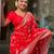 Soft banarasi silk saree with zari weaving meenakari touchup design all over the saree.